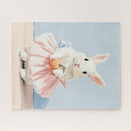 Whimsical Ballerina Bunny Fall Herbst Puzzle (Horizontal)