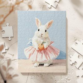 Whimsical Ballerina Bunny Fall Herbst Puzzle