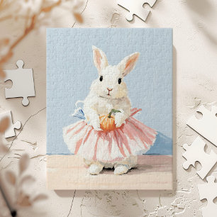Whimsical Ballerina Bunny Fall Herbst Puzzle