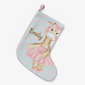 Whimsical Ballerina Giraffe Personalisiert Kleiner Weihnachtsstrumpf (Vorderansicht (hängend))