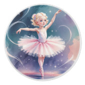 Whimsical Ballerina Girl Keramikknauf (Vorderseite)