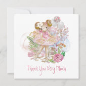 Whimsical Ballet Dancer Floral Pink Gold Vielen Da (Vorderseite)