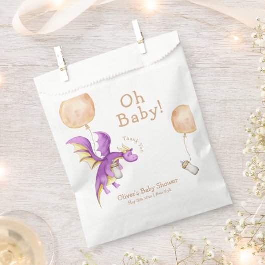 Whimsical Balloon Fairy Dragon Flasche Baby Dusche Geschenktütchen (Ausgeschnitten)