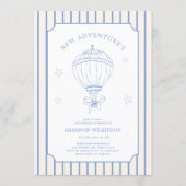 Whimsical Balloon Stripes Baby Sprinkle Invitation Einladung (Vorderseite)