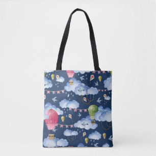 Whimsical Balloons: Wasserfarben-Wolkenmuster Tasche