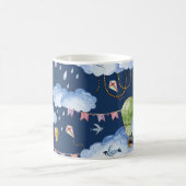 Whimsical Balloons: Watercolor Cloud Pattern Kaffeetasse (Mittel)