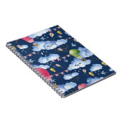 Whimsical Balloons: Watercolor Cloud Pattern Notizblock (Rechte Seite)