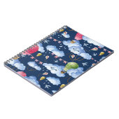 Whimsical Balloons: Watercolor Cloud Pattern Notizblock (Linke Seite)