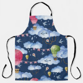 Whimsical Balloons: Watercolor Cloud Pattern Schürze (Vorderseite)