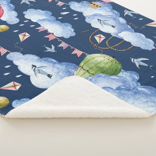 Whimsical Balloons: Watercolor Cloud Pattern Sherpadecke (3/4)
