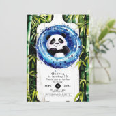 Whimsical Bamboo Panda Geburtstag Einladung (Stehend Vorderseite)