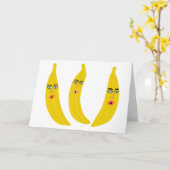 Whimsical Banana Trio CUSTOM Karte (Gelbe Blume)