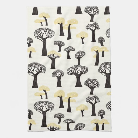 Whimsical Baobab Tree Muster Geschirrtuch (Vertikal)