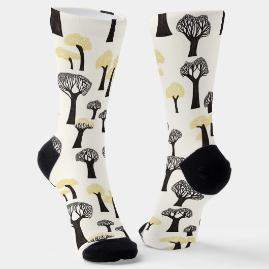 Whimsical Baobab Tree Muster Socken (Gewinkelt)