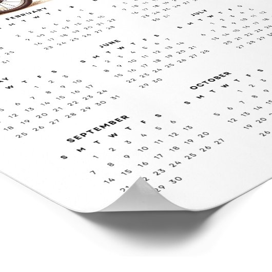 Whimsical Bär Reiten eines Fahrrads Mauerkalender Poster (Ecke)