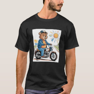 Whimsical Bär Reiten eines Motorrads - Spaß und Ni T-Shirt