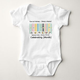 Whimsical Barcode Baby Meilepersonalisiertes QR C Strampler