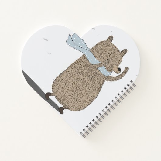 Whimsical Bären Heart Shaped Notebook Notizblock (Rückseite)