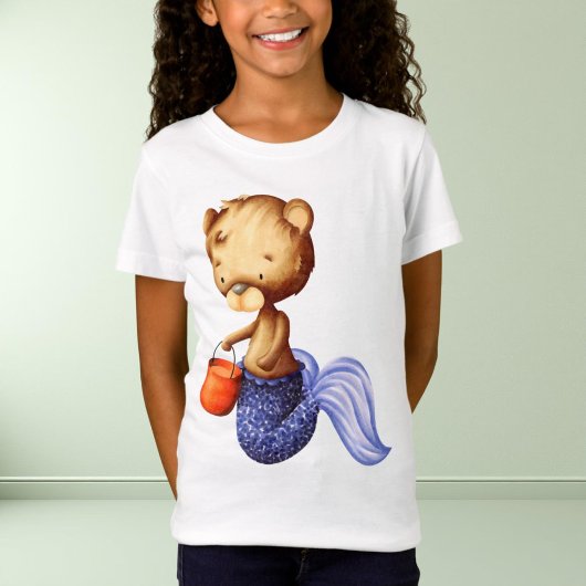 Whimsical Bären Meerjungfrau Halloween Kinder T-Shirt