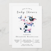 Whimsical Barn Calf Kuh Baby Dusche Einladung (Vorne/Hinten)