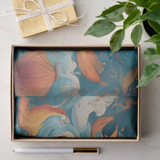 Whimsical Battleship AI-generiertes Design Seidenpapier (Geschenk)