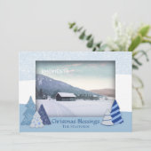 Whimsical Bäume Weihnachtsfotokarte Feiertagskarte (Stehend Vorderseite)