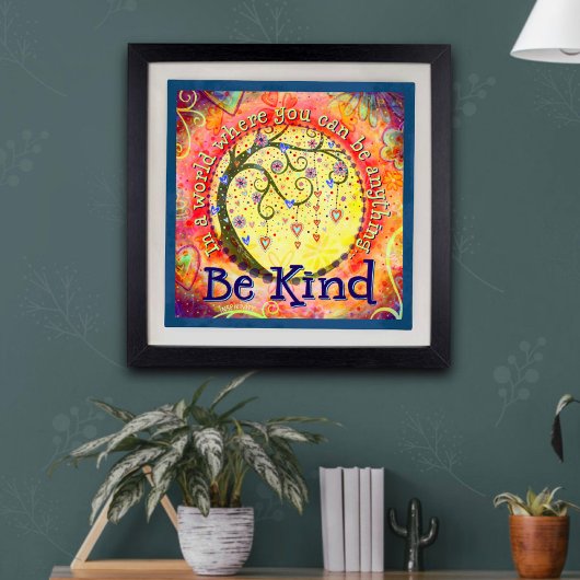 Whimsical "be kind" Inspirational Kindness School Poster
