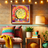 Whimsical "be kind" Inspirational Kindness School Poster