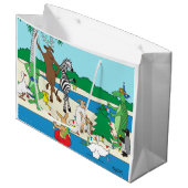 Whimsical Beach Animals Weihnachtsgeschenktasche Große Geschenktüte (Vorderseite Schrägansicht)