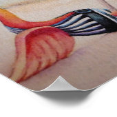 Whimsical Beach Babe Flamingo 1 Wasserfarbe 11x14 Poster (Ecke)