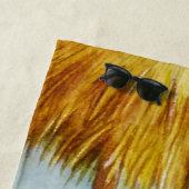 Whimsical Beach Babe Flamingo No. 4 Watercolor Art Strandtuch (Beispiel)