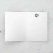 Whimsical Beach Babe Pink Flamingo No. 1 Art Karte (Innenseite)