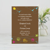 Whimsical Beach Einladung - Brown (Stehend Vorderseite)