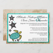 Whimsical Beach Empfang nur Hochzeit Einladungen (Vorne/Hinten)