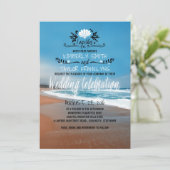 Whimsical Beach Hochzeit Einladung (Stehend Vorderseite)