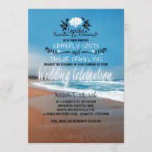 Whimsical Beach Hochzeit Einladung