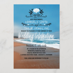 Whimsical Beach Hochzeit Einladung