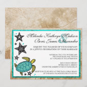 Whimsical Beach Hochzeit in Urlaubsort Einladung (Vorne/Hinten)