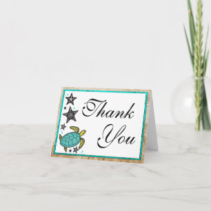 Whimsical Beach Wedding Danke Karte