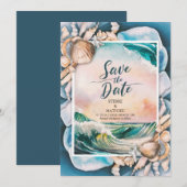 Whimsical Beach Wedding Save The Date (Vorne/Hinten)