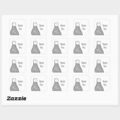 Whimsical Beaker Danke Stickers, Grau Quadratischer Aufkleber (Blatt)