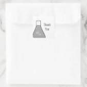 Whimsical Beaker Danke Stickers, Grau Quadratischer Aufkleber (Tasche)