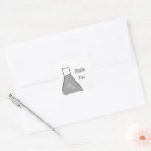 Whimsical Beaker Danke Stickers, Grau Quadratischer Aufkleber (Umschlag)