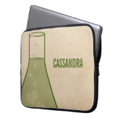 Whimsical Beaker Electronics Sleeve, grün Laptopschutzhülle (Vorderseite Links)