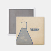 Whimsical Beaker Magnet, blau Magnet (Vorderseite/Rückseite)