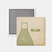 Whimsical Beaker Magnet, grün Magnet (Vorderseite/Rückseite)