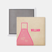 Whimsical Beaker Magnet, rosa Magnet (Vorderseite/Rückseite)