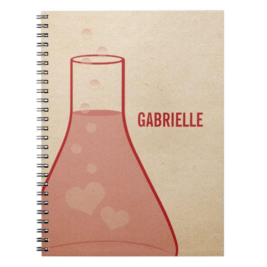 Whimsical Beaker Notebook, rot Notizblock (Vorderseite)