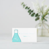 Whimsical Beaker Platzkarten, Aqua Platzkarte (Stehend Vorderseite)