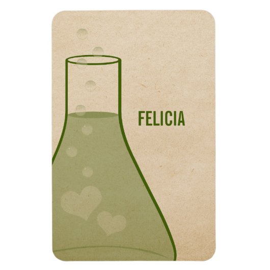 Whimsical Beaker Premium Magnet, grün Magnet (Vertikal)